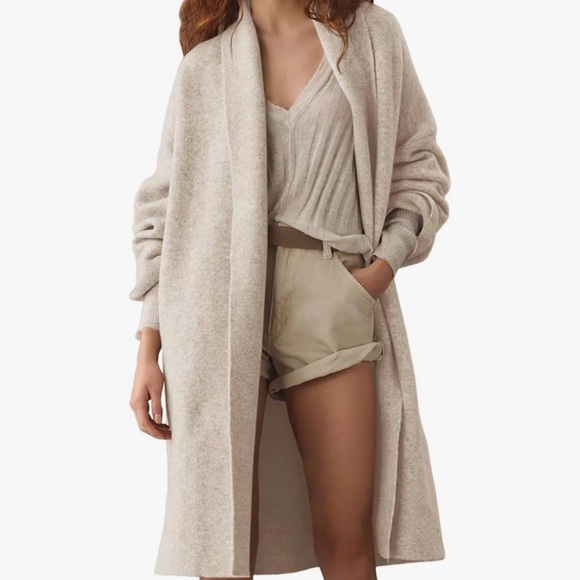 Elegant Cream Long Sweater - Picture 2 of 6